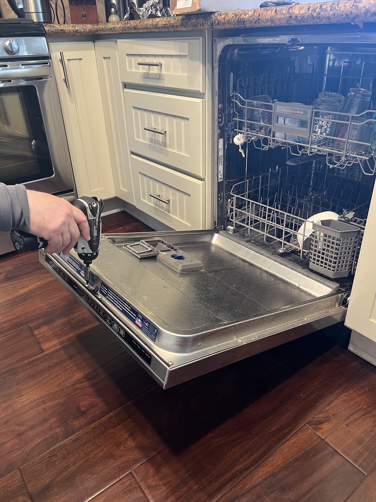 KitchenAid dishwasher control panel replacement by ProStar Appliance Service