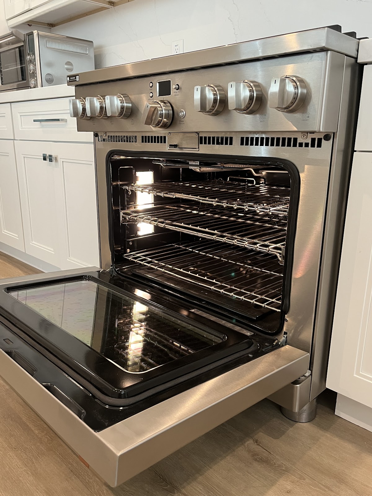 Stainless-steel range oven after broil element replacement by ProStar Appliance Service